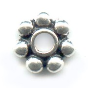 Perles rondelles fleur 8 mm en Argent 925 x1