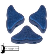 Perles en verre Hélios® par Puca® 6x10mm - Caribbean Blue Metallic Mat x10g|raw }}