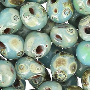 Mini-gouttes Miyuki 3.4 mm DP4514 - Op Turquoise Blue Picasso x8g