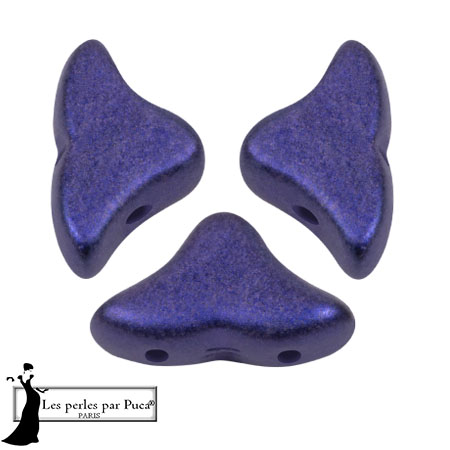 Perles en verre Hélios® par Puca® 6x10mm - Royal Blue Metallic Mat x10g