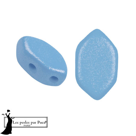 Perles en verre Paros® par Puca® 7x4 mm - Vogue Celestial Blue Mat x10g