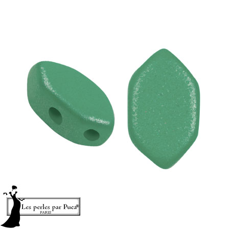 Perles en verre Paros® par Puca® 7x4 mm - Vogue Green Garden Mat x10g