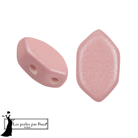 Perles en verre Paros® par Puca® 7x4 mm - Vogue Rose Nude Mat x10g