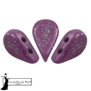 Perles en verre Amos® par Puca® 5x8 mm - Dark Magenta Constellation x10g