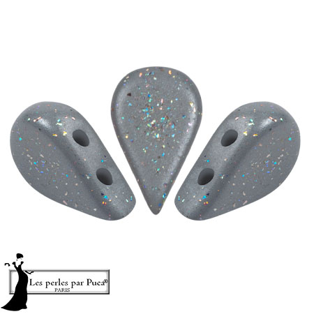 Perles en verre Amos® par Puca® 5x8 mm - Gray Constellation x10g