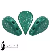Perles en verre Amos® par Puca® 5x8 mm - Green Constellation x10g