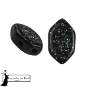 Perles en verre Paros® par Puca® 7x4 mm - Black Constellation x10g