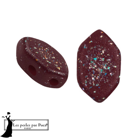 Perles en verre Paros® par Puca® 7x4 mm - Garnet Constellation x10g