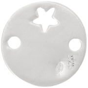 Intercalaire rond 2 trous étoile 15 mm en Argent 925 x1