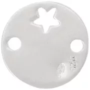 Intercalaire rond 2 trous étoile 15 mm en Argent 925 x1