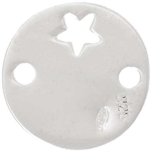 Intercalaire rond 2 trous étoile 15 mm en Argent 925 x1