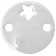 Intercalaire rond 2 trous étoile 15 mm en Argent 925 x1
