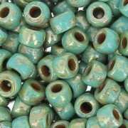 Rocailles Matubo 7/0 - 3.5 mm Green Turquoise Picasso x10g|raw }}