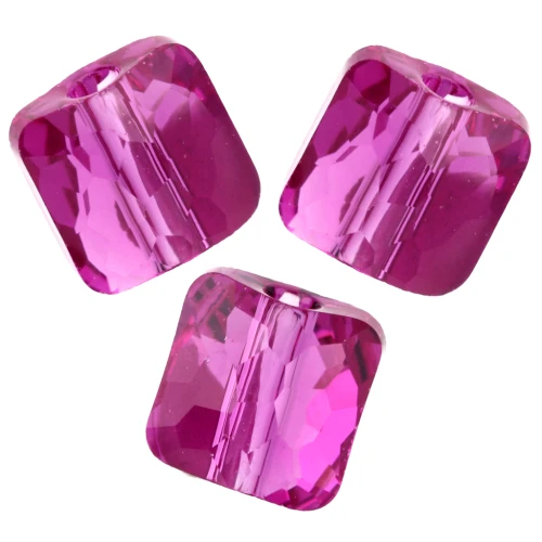 Perles carrées 6 mm - Fantasy Square PureCrystal 5035 - Fuchsia x6