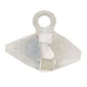 Breloque pointe facettée 9x10.5 mm pierre gemme - Pierre de lune - Argent 925 x1|raw }}