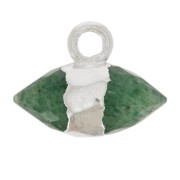 Breloque pointe facettée 9x10.5 mm pierre gemme - Aventurine - Argent 925 x1|raw }}