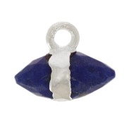 Breloque pointe facettée 9x10.5 mm pierre gemme - Lapis lazuli - Argent 925 x1|raw }}
