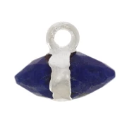 Breloque pointe facettée 9x10.5 mm pierre gemme - Lapis lazuli - Argent 925 x1