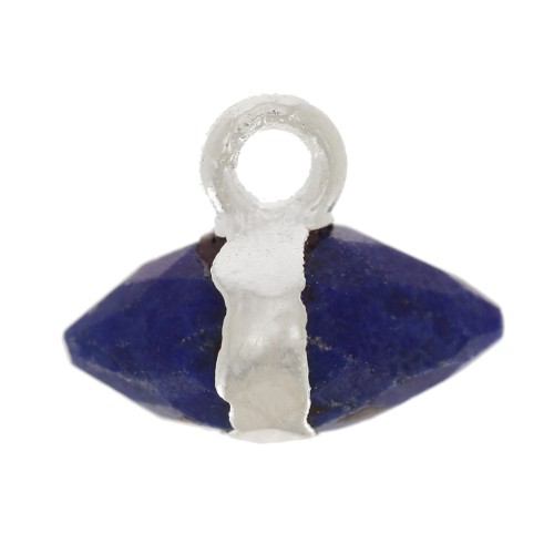 Breloque pointe facettée 9x10.5 mm pierre gemme - Lapis lazuli - Argent 925 x1