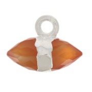 Breloque pointe facettée 9x10.5 mm pierre gemme teintée - Agate rouge - Argent 925|raw }}