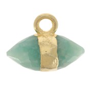 Breloque pointe facettée 9x10.5 mm pierre gemme - Amazonite - Doré à l'or fin