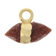 Breloque pointe facettée 9x10.5 mm imitation gemme - Gold Stone - Doré à l'or fin|raw }}