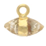 Breloque pointe facettée 9x10.5 mm pierre gemme - Citrine - Doré à l'or fin