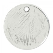 Sequin texturé 15 mm Placage Argent fin vieilli x1