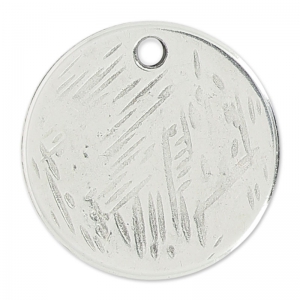 Sequin texturé 15 mm Placage Argent fin vieilli x1