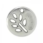 Sequin feuille 12 mm Placage Argent fin vieilli x1