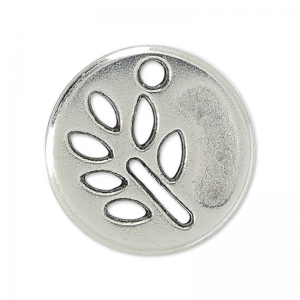 Sequin feuille 12 mm Placage Argent fin vieilli x1