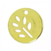 Sequin feuille 12 mm Doré à l'or fin x1