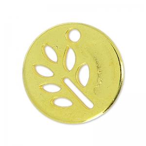 Sequin feuille 12 mm Doré à l'or fin x1