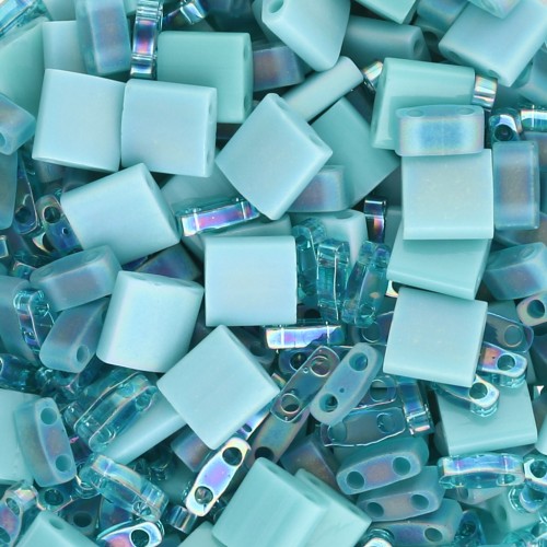 Mix de perles Miyuki - Quarter - Half et Tila Beads - Laguna Blue x10g