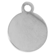 Breloque ronde 8 mm - motif oeil avec résine époxy - Acier inox 304 - Turquoise x1