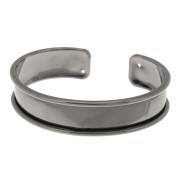 Bracelet Eco en laiton 15 mm avec rebord courbé - Gunmetal x1|raw }}