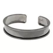 Bracelet Eco en laiton 15 mm avec rebord courbé - Gunmetal x1