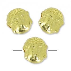 Perle buddha 7 mm Doré à l'or fin x1