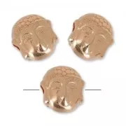 Perle buddha 7 mm doré rose x1