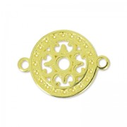 Intercalaire rond filigrané 2 anneaux 14 mm Doré à l'or fin x1|raw }}