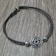 Intercalaire rond filigrané 2 anneaux 14 mm Doré à l'or fin x1