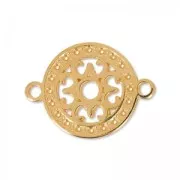 Intercalaire rond filigrané 2 anneaux 14 mm doré rose x1