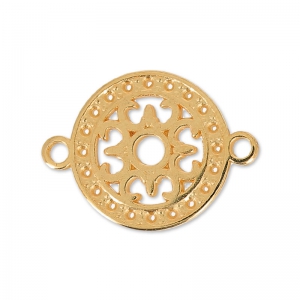 Intercalaire rond filigrané 2 anneaux 14 mm doré rose x1