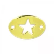 Intercalaire décor étoile 2 trous 20x13 mm Doré à l'or fin x1