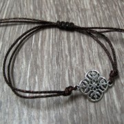 Intercalaire fleur filigranée 2 anneaux 20 mm Placage Argent fin vieilli x1