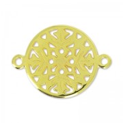 Intercalaire rond filigrané 2 anneaux 20 mm Doré à l'or fin x1|raw }}