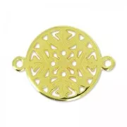 Intercalaire rond filigrané 2 anneaux 20 mm Doré à l'or fin x1