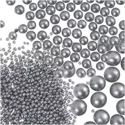 Assortiment de mini billes en verre de 0.6 à 3 mm - Argenté x3