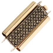 Fermoir Beadslide pour tissage de perles à clipser 24x14 mm - Doré Vieilli x1