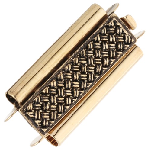 Fermoir Beadslide pour tissage de perles à clipser 24x14 mm - Doré Vieilli x1